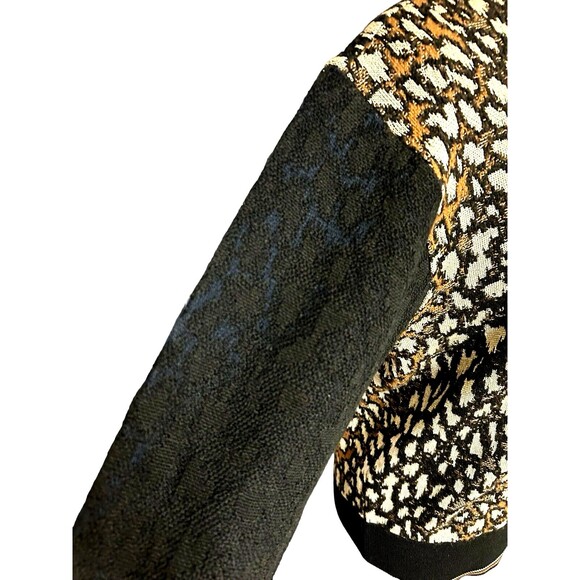 Vintage R Martegani Womens Wool Blend Animal Print Brown Black Sweater Italy M ? - Picture 9 of 11